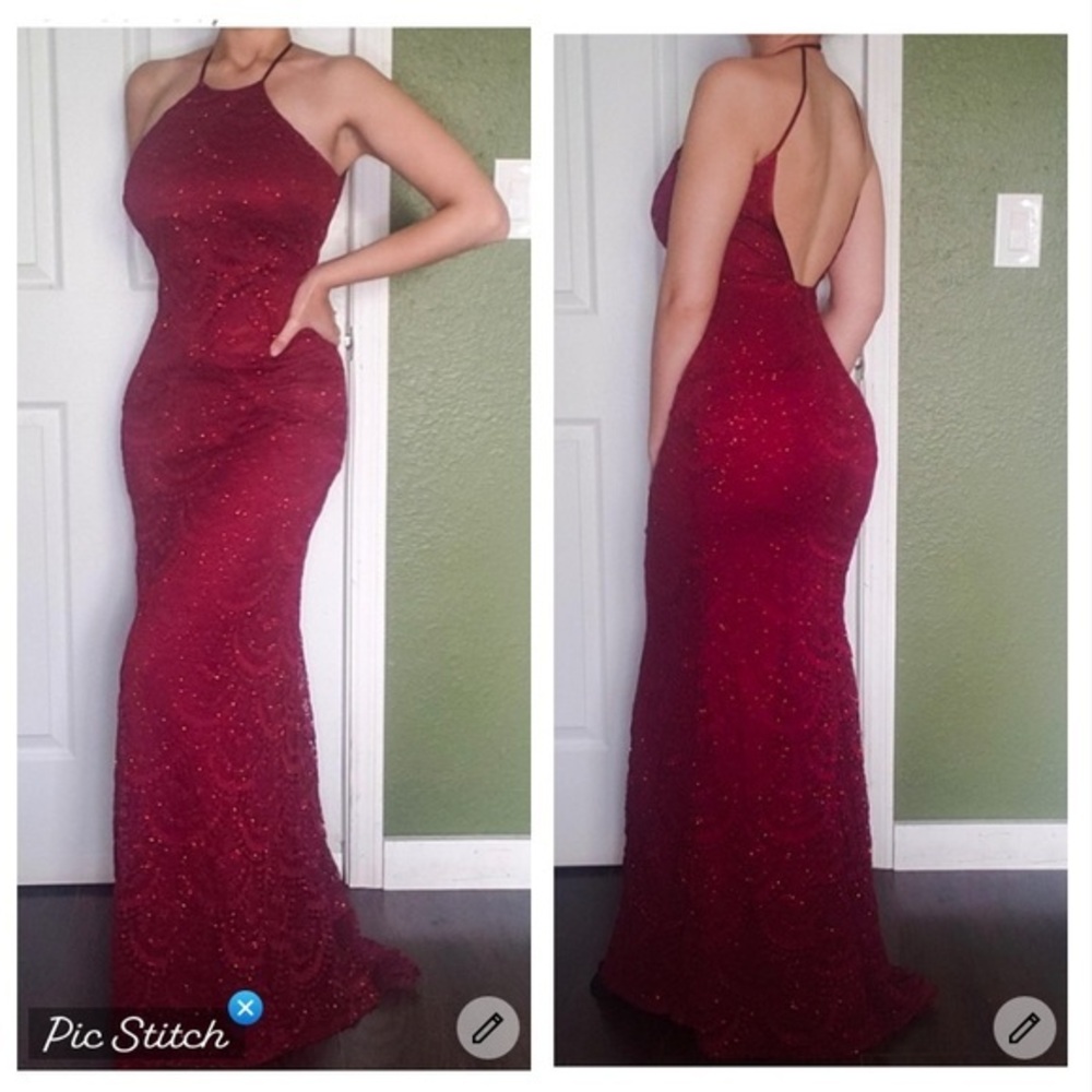 Trixxi Stunning Open Back Lace Gown